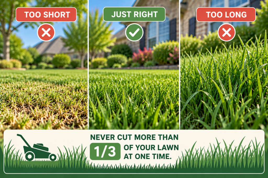 lawn mowing height guide
